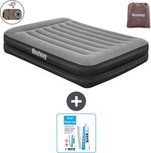 Materasso gonfiabile Bestway - 2 persone - 152 x 203 x 46 cm - Grigio - Accessori inclusi