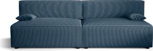 Divano letto Alvito X2, colore: blu. Materiale: velluto a coste. A: L: 272 cm, A: 85 cm, L: 94 cm, divano con rete e funzione letto, divano letto, divano letto, divano letto, divano letto