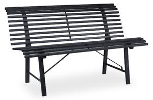 Panchina da giardino Relaxdays, a 2 posti, L x P x A: 79 x 130 x 75 cm, acciaio robusto, resistente alle intemperie, robusta, color antracite