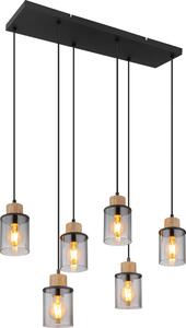 Lampadario Globo 15707-6H REID 6xE27 15 W vetro nero/rame