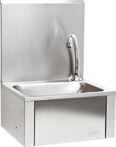 XPOtool Lavello gastro in acciaio inox con vasca interna quadrata, paraspruzzi per montaggio a parete per laboratorio di cucina catering