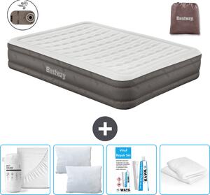 Materasso gonfiabile Bestway - 2 persone - 152 x 203 x 36 cm - Marrone - Accessori inclusi