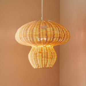 Nordlux Lampada a sospensione Allie, rattan, forma a fungo, marrone naturale