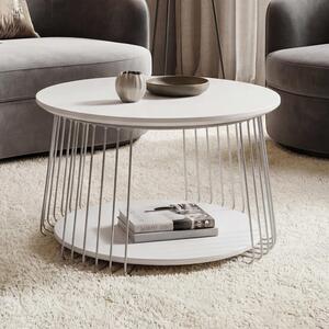 Tavolino MCA MCW-P60, tavolino tavolino lounge, metallo MDF rotondo Ø 70cm ~ bianco