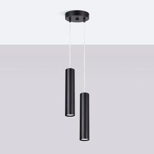 Lampada a sospensione LAGOS 2P nero 2xGU10 10W acciaio 118x15x15cm Sollux Lighting