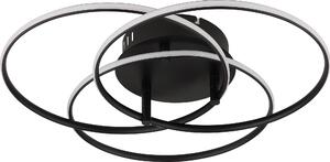 Plafoniera LED, alluminio, nero, bianco neutro, P 45,6 cm
