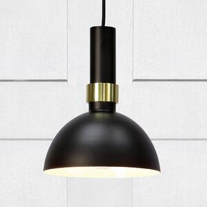 Markslöjd Lampada sospensione Larry nera, dettaglio ottone