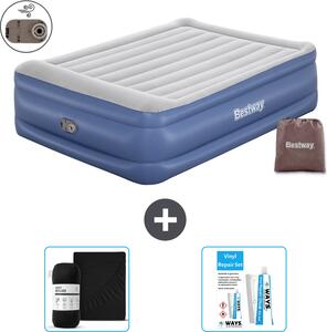 Materasso gonfiabile Bestway - 2 persone - 152 x 203 x 56 cm - Grigio/Blu - Accessori inclusi