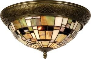 Clayre & Eef Lampada da soffitto Tiffany Ø 38x19 cm Verde Marrone Plastica