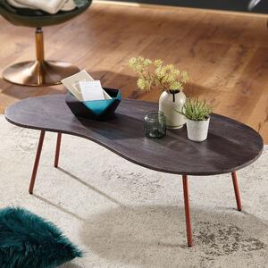 FineBuy Tavolino in acacia Legno massiccio / metallo 122x34,5x63 cm Tavolino industriale | Elegante Grande tavolo da soggiorno | Tavolino da salotto
