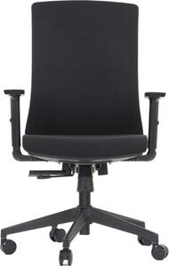 Sedia da ufficio girevole ergonomica TONO, base in nylon, braccioli regolabili, rivestimento nero