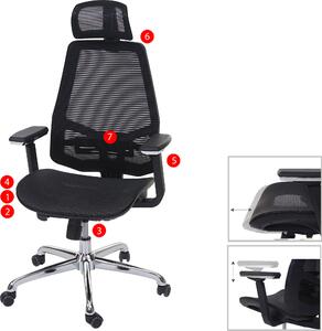 Sedia da ufficio HWC-A58, sedia da scrivania, funzione scorrevole tessuto/tessuto ISO9001 ~ nero/nero