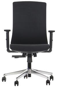 Sedia da ufficio girevole ergonomica TONO, base cromata, braccioli regolabili, rivestimento nero