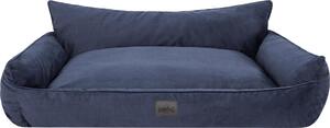 Letto ortopedico per cani JOKER letto per cani divano letto cestino materasso letto per animali XXXL 132x106 cm blu scuro velluto