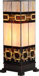 LumiLamp 5LL-6360 Lampada da tavolo Tiffany Beige Brown 44cm E27 Vetro Poliresina