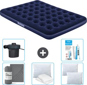 Materasso gonfiabile Bestway - 2 persone - 152 x 203 x 22 cm - Blu - Accessori inclusi