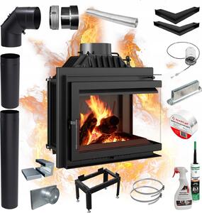 Inserto camino destro KRATKI SIMPLE 8kW set di chiusura