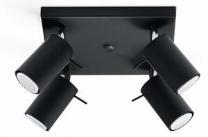 Lampada a soffitto RING 4 nero 4xGU10 10W acciaio 16x25x25cm Sollux Lighting