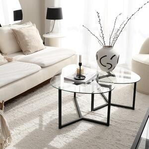 Skye Decor, Bellisimo - Black, tavolini, nero opaco, vetro, 82 x 40 x 58 cm