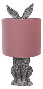 Clayre & Eef Lampada da tavolo Coniglio Ø 20x43 cm Marrone Rosa Poliresina