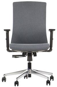 Sedia da ufficio girevole ergonomica TONO, base cromata, braccioli regolabili, rivestimento in grafite