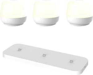 Lampada da tavolo Naxos - set di 3 - bianco + stazione di ricarica bianco - H8 x Ø9