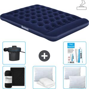 Materasso gonfiabile Bestway - 2 persone - 152 x 203 x 28 cm - Blu - Accessori inclusi