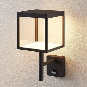 Lucande Applique da esterni LED Cube, grafite, con sensore