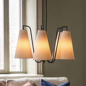 Globen Lighting Lampada a sospensione Lou Bouclé 5, dimmerabile, Bianco / Opale, Soggiorno / Sala da pranzo, Tessuto / Stoffa / Seta, Design, Lampada a sospensione