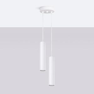 Lampada a sospensione LAGOS 2P bianco 2xGU10 10W acciaio 118x15x15cm Sollux Lighting