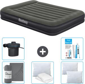 Materasso gonfiabile Bestway - 2 persone - 152 x 203 x 36 cm - Verde - accessori inclusi