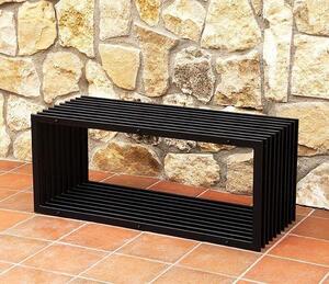 DanDiBo Panchina da giardino in metallo resistente alle intemperie nero 100 cm Panchina moderna a D Panchina da parco in ferro Panchina da fiore