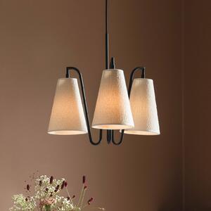 Globen Lighting Lampada a sospensione Lou Bouclé 3, dimmerabile, Bianco / Opale, Soggiorno / Sala da pranzo, Tessuto / Stoffa / Seta, Design, Lampada a sospensione