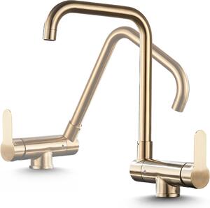Rubinetto da cucina Ari MOEN pieghevole sottolavello, beccuccio girevole 360, cartuccia in Vetroceramica, oro spazzolato