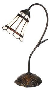 Lampada da tavolo Tiffany Clayre & Eef 48 cm in poliresina bianca e marrone