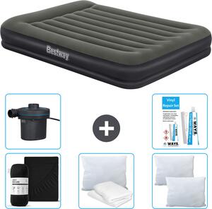 Materasso gonfiabile Bestway - 2 persone - 152 x 203 x 36 cm - Verde - accessori inclusi