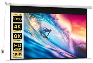 HOMCOM Telo per Proiettore 100" 16:9 Motorizzato con Telecomando, 251x8x168 cm, Bianco | Aosom Italy