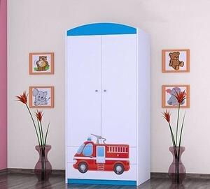 BDW Armadio, 2 ante, 2 cassetti, guardaroba, 180x90 cm, blu