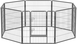 FEANDREA, recinto all'aperto per cani, 8 griglie 77 x 80 cm ciascuna, nero