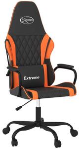 Sedia da Gaming Massaggiante Nero e Arancione in Pelle finta