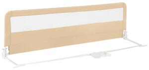 Costway Barriera letto per bambini di 180 cm con rete traspirante, Sponda di sicurezza pieghevole con barra metallica Beige