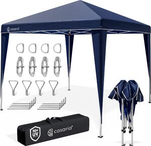 CASARIA® Gazebo da Giardino Capri 3x3m Pop-Up Protezione 50+ Impermiabile Tenda a Fisarmonica Blu