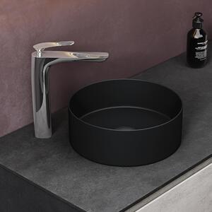 Doporro Lavabo da Appoggio 31x31x11cm, Lavandino Bagno Br¹ssel203 in Vetroceramica con Nano Rivestimenti inclusi, Nero opaco