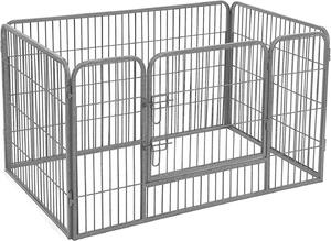 FEANDREA recinto da esterno per animali domestici, recinto per cuccioli, 122 x 80 x 70 cm, grigio