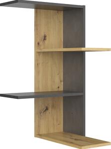 FMD mobili scaffale ad angolo con 4 livelli 45 x 45 x 75 cm in rovere Artisan / Matera scaffale a zig zag per camera da letto, soggiorno, cucina