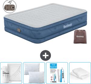 Materasso gonfiabile Bestway - 2 persone - 152 x 203 x 46 cm - Grigio - Accessori inclusi