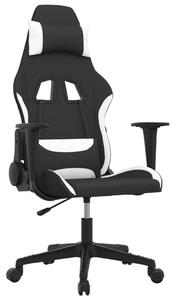Sedia da Gaming Nero e Bianco in Tessuto