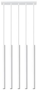 Lampada a sospensione PASTELO 5 bianco 5xG9 8W acciaio 90x5x45cm Sollux Lighting