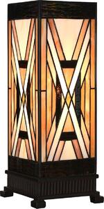 LumiLamp 5LL-6359 Lampada da tavolo Tiffany Marrone Beige 17x17x44 cm E27 40W