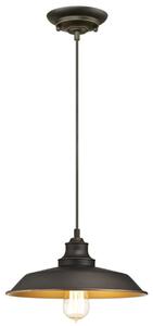 Lampada a sospensione a una luce Iron Hill bronzo oliato